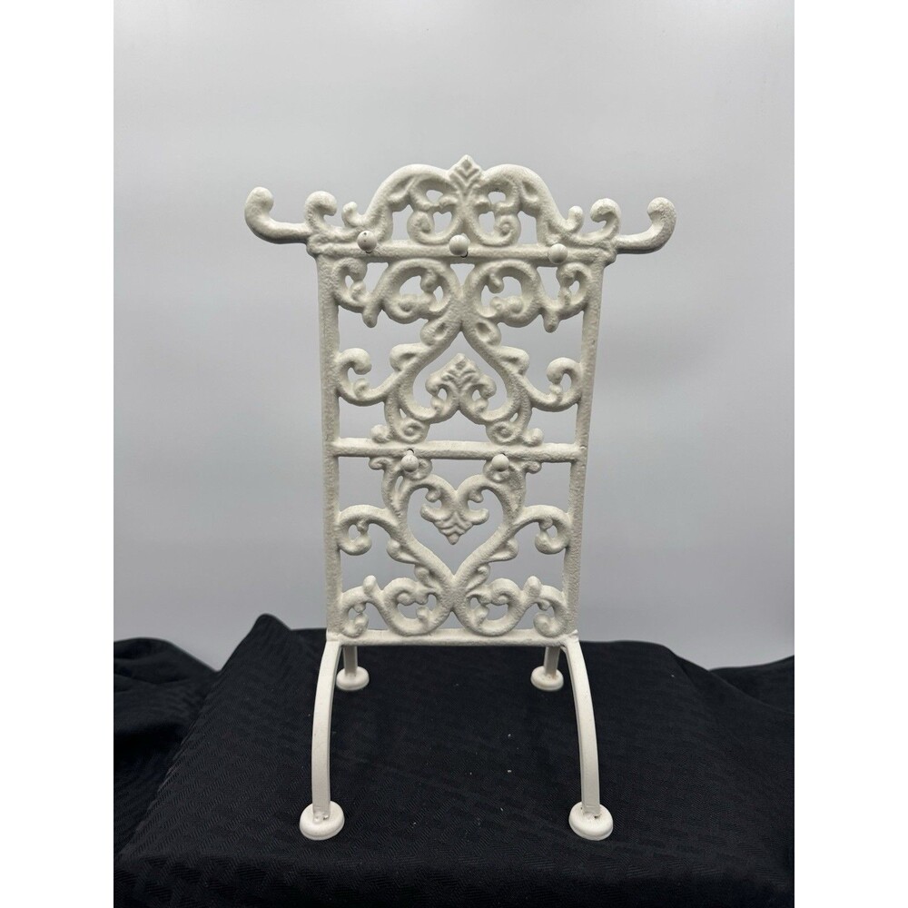 White Iron Painted Jewelry Holder